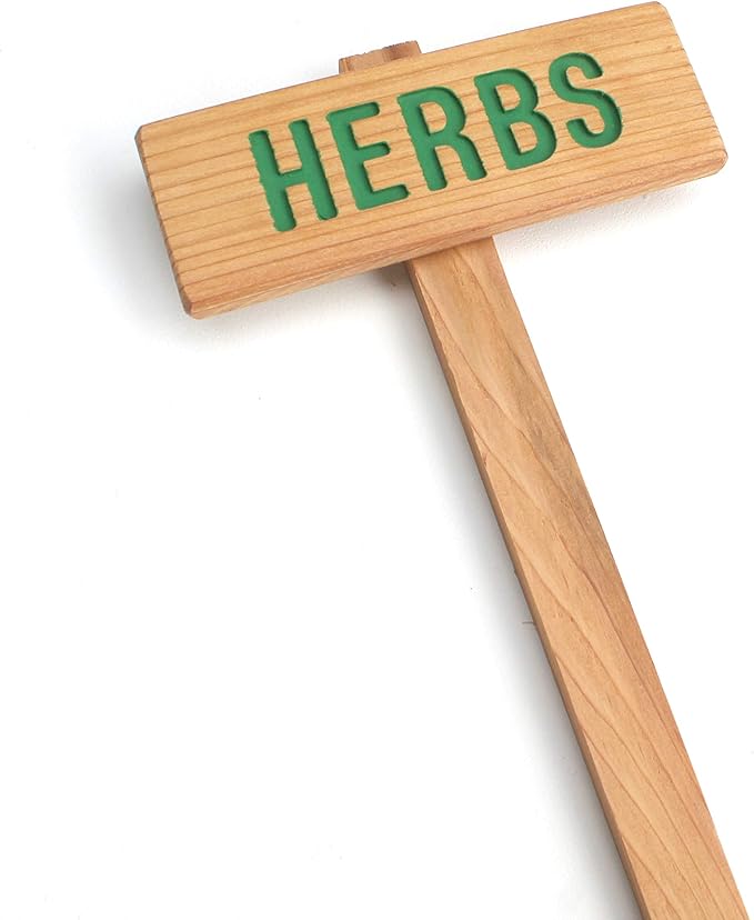 HERBS Garden Sign, Painted & Oil Sealed Cedar wood, Wooden Garden Sign, Herb Garden Marker, Custom Garden Sign, Personalized Marker