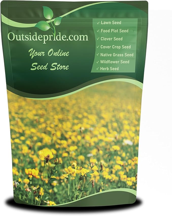 Outsidepride Perennial Birdsfoot Trefoil Seed - 10 lbs Nitrocoated, Inoculated, Winter Hardy, High Protein Forage Legume Seeds for Pasture, Hay, Silage Production & Livestock Grazing
