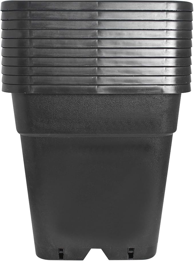 Plant Pots Flower Pot 10-Pack 5 Gallon Planter Nursery Pot Garden Seedling Planters Containers Plastic Injection Molded Pots with Drainage Holes for Outdoor Indoor Plants Vegetables, Black