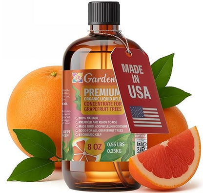 GARDENERA Premium Organic Seaweed & Kelp Superfood for Grapefruit Plants - 8 oz - Liquid Kelp Fertilizer Concentrate (Makes 45 Gallons)