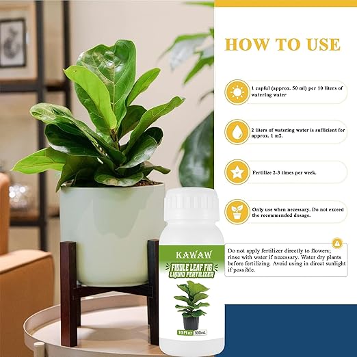 10oz (300ml) Fiddle Leaf Fig Probiotic Plant Food – Organic Microbial Nutrient Liquid for Indoor Plants, Promotes Greener Leaves & Stronger Roots