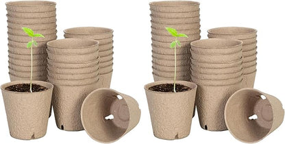 VIVOSUN Peat Pots, 60 Packs 3.15-Inch Seed Starting Pots with Drainage Holes, Round Nursery Pot, 20 Plant Labels for Flowers, Plants, Vegetables, 30Pcs