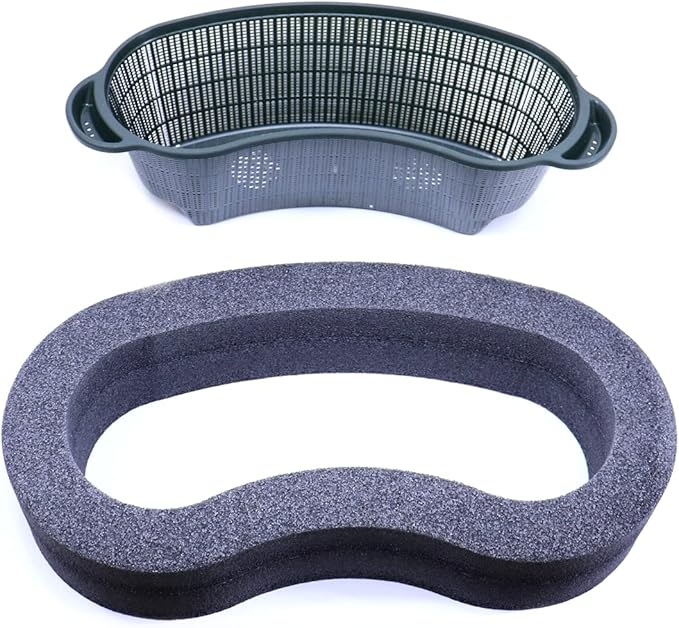 Custom Pro Self Watering Mesh Aquatic Plant Pot with Float - 18" Kidney Shape Floating Pond Island