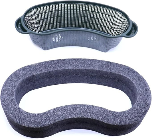 Custom Pro Self Watering Mesh Aquatic Plant Pot with Float - 18" Kidney Shape Floating Pond Island