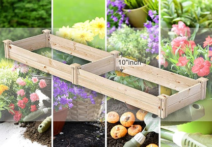 8x2 FT Raised Garden Bed Kit Elevated Wood Planter Garden Box Stand for for Backyard, Patio Outdoor Solid Wood