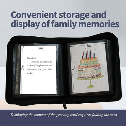 greeting card book organizer,christmas card photo album,birthday card organizer binder,for greeting card box keepsake storage and display,holds 84 cards (pink)