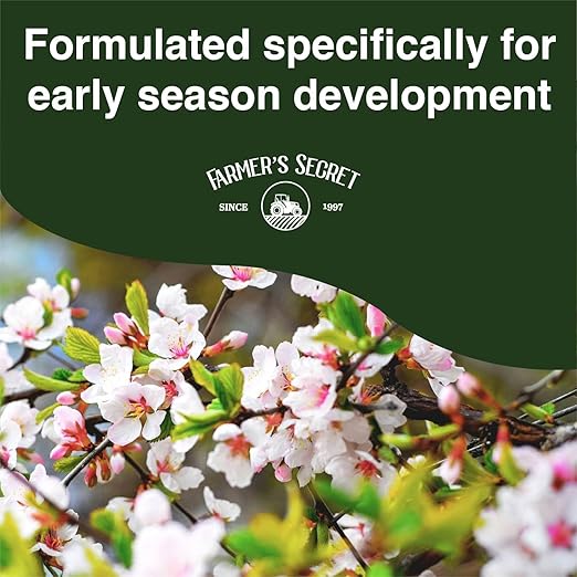 Farmer's Secret Spring Booster Fertilizer (8oz) - Super Concentrated 8-16-8 Formula - Formulated for Spring Application on All Types of Plants - Perfect Blend of Nutrients for Early Season Development