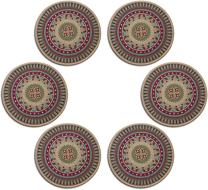 K KILIPES 6pcs 8.5" Round Plant Coaster Mat for Gardening Indoor Outdoor Flower Pots Pad Non Slip Plant Mats for House Plants
