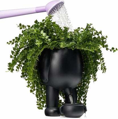 Hanging Skull Planter Pot with Chain and Hook Gothic Skeleton Candy Bowl Trick or Treat Bucket Spooky Skull Flower Pot Creepy Horror Home Decor Outdoor Indoor Garden Decoration 6 Inch Bronze Planter