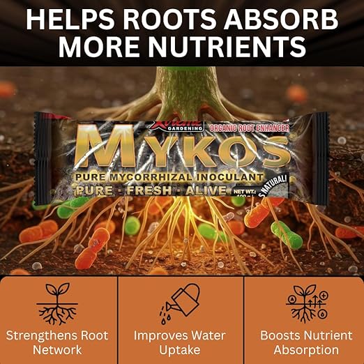 Xtreme Gardening Mykos Mycorrhizae for Plants 100g (3.5oz) – Granular Mycorrhizal Fungi Root Inoculant, OMRI Listed Organic Biofertilizer for Stronger Roots & Nutrient Uptake, Treats 20 Plants