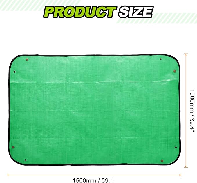 HARFINGTON 2pcs Repotting Mat 39.4" x 59.1" PE Cloth Waterproof Plant Repotting Mat Foldable Portable Gardening Potting Tray with Metal Buckle for Indoor Plant Change Soil Watering, Green