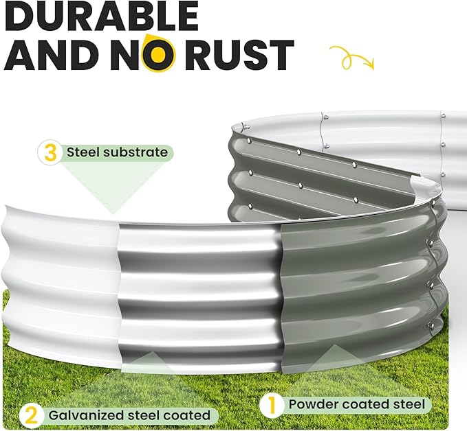 Raised Garden Bed, 6x3x1 FT Oval Raised Garden Beds Outdoor, 18” Raised Beds for Gardening Vegetables Flower Herb
