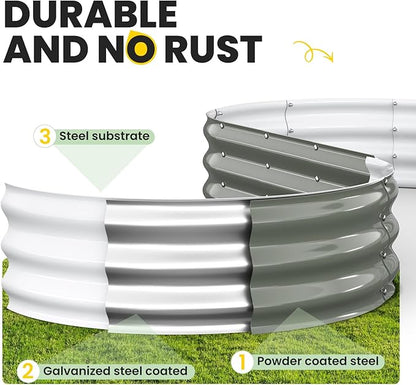 Raised Garden Bed, 6x3x1 FT Oval Raised Garden Beds Outdoor, 18” Raised Beds for Gardening Vegetables Flower Herb