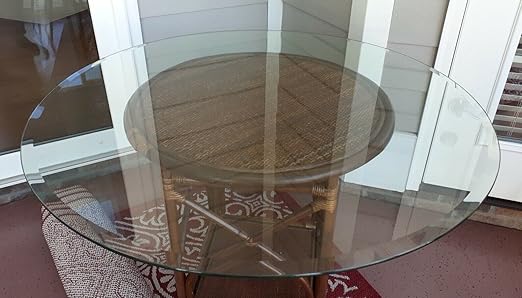 Custom Cut Glass 1/2" Thick - Clear Tempered Glass Cut to Size - Round Replacement Glass for Dining Tables, Tabletops with Bevel Edge by Fab Glass and Mirror