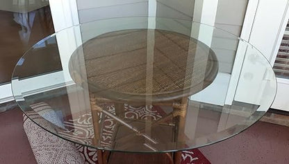 Custom Cut Glass 1/2" Thick - Clear Tempered Glass Cut to Size - Round Replacement Glass for Dining Tables, Tabletops with Bevel Edge by Fab Glass and Mirror