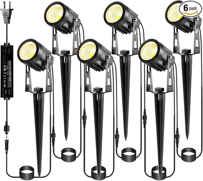 Outdoor LED Landscape Lighting 3W 12V Low Voltage Landscape Lights, 2700K 1800LM Landscape Lights with Transformer IP65 Waterproof, Landscape Spotlights for Garden Yard Lawn Decorative(6 Pack)