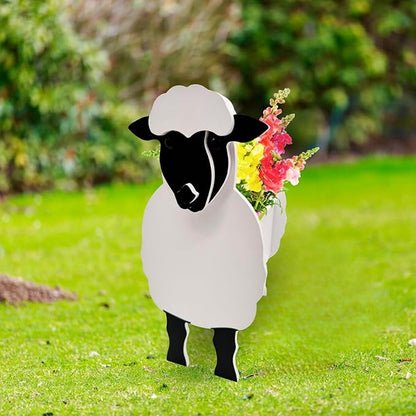 Sheep Planter Plant Pots,Animal Flower Pot for Indoor/Outdoor,Small Cute PVC Animal Face Shape Plant Container Best for Home Office Garden Decoration Mom Gift Ideas
