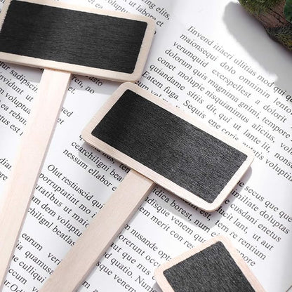 Exceart Mini Wooden Chalkboard Plant Labels Wooden Plant Markers Tags Nursery Garden Labels Planter Pot Markers Stakes for Home Gardening Supplies 40pcs