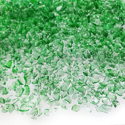 HappyFiller 1.3 LB Crushed Glass Sand Broken Fire Glass Pieces Crush Terrarium Rocks Stones for Fire Pit,Crafts,Resin Arts,Succulents,Vase Fillers,Candle Holder Filler,Light Green