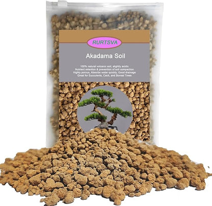 Akadama Bonsai Soil 2lbs Horticultural Potting Soil Amendment Cacti Succulent Plant Soil, Prevent Over Water, Provides Optimal Water Retention, Fast Drainage, YFAK000
