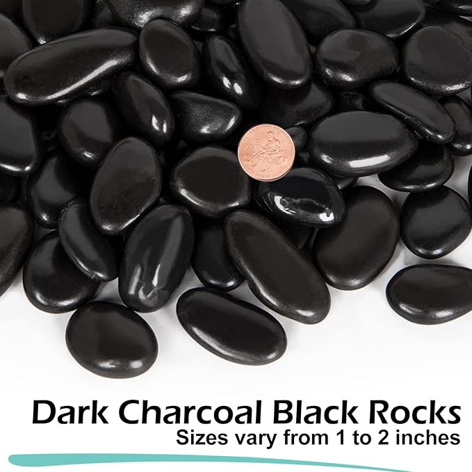 GASPRO 2.5 Pound River Rocks for Plants, Pebbles for Pots Indoor, Polished Decorative Stones for Vases, Home Decor - 1 to 2 Inch