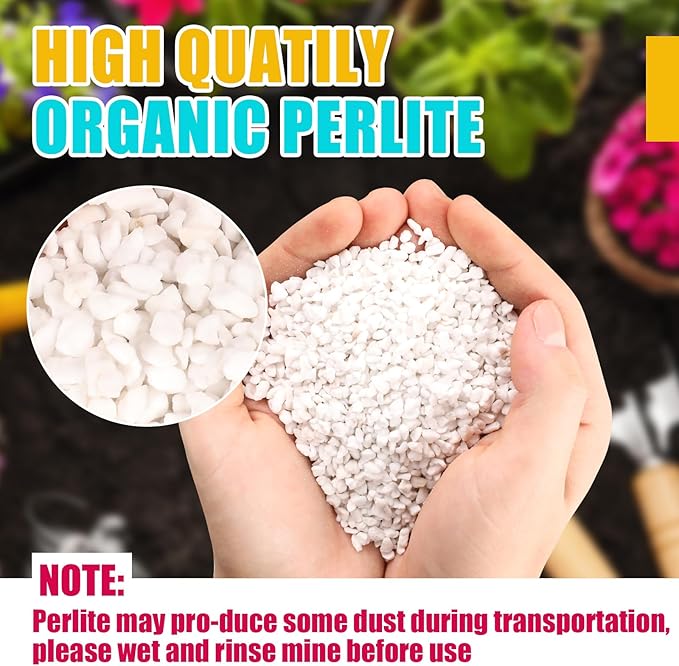30QT Organic Perlite for Plants,3-6mm Horticultural Perlite 100% Natural for Gardening,for Indoor & Outdoor Plant to Enhanced Drainage and Promotes Soil Root Growth