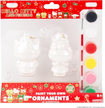 Horizon Group USA Paint Your Own Figurine Kit, DIY Art Project for Kids, Hello Kitty and My Melody Ornaments