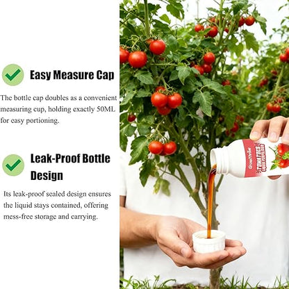 10oz Organic Tomato & Vegetable Liquid Plant Food, Garden Plant Fertilizer for All Types of Tomatoes, Peppers, Pumpkin, Zucchini, Broccoli, Other Vegetables