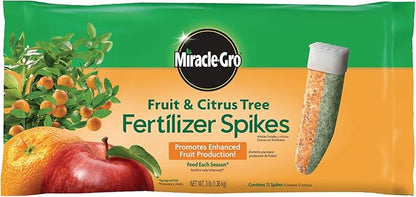 Miracle-Gro Fertilizer Spikes for Fruit and Citrus Trees, 12-Pack (Not Sold in Pinellas County, FL)