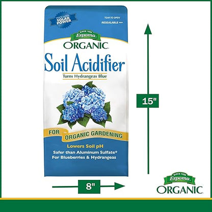 Espoma Organic Soil Acidifier Soil Amendment; Lowers Soil pH and Turns Hydrangeas Blue! Contains Elemental Sulfur and can be Used for Organic Gardening 6 lb. Bag - Pack of 2