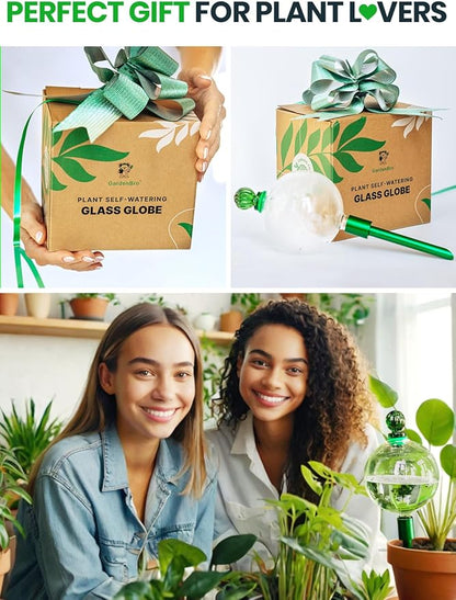 16 Oz Plant Watering Globes for Indoor Plants with Metal Self Watering Planter Insert - Premium XL Glass Hand-Blown Globe - Automatic Plant Waterer Indoor, Gift Idea for Gardeners [1 Globe, Clear]