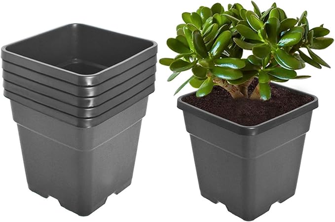Square Nursery Pots Plant Pots Grow Pots Nursery Container Fit for Planting Soil Plants 10 Gallon 5Pcs