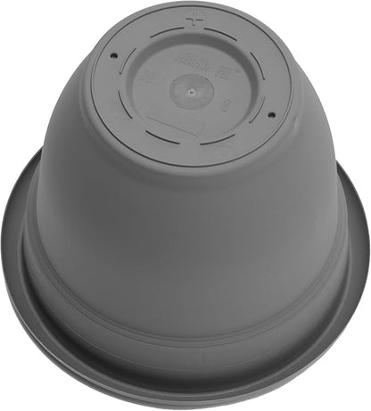 Bloem Ariana 10" Charcoal Round Self-Watering Resin Planter Pot - Rolled Rim Indoor and Outdoor Gardening Planter