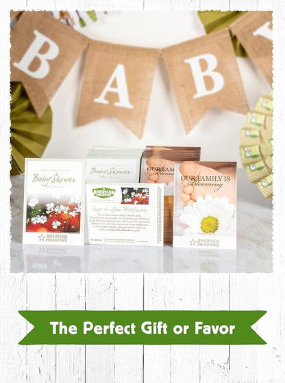 American Meadows Wildflower Seed Packets Our Family is Blooming Baby Shower Party Favors (Pack of 20) - Wildflower Seed Packet Favors for Baby Showers and Sprinkles, Great Gift for Hostesses