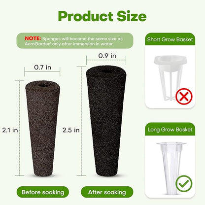 Ahopegarden 240 Pcs Seed Pod Kit for Aerogarden, Highly Breathable Hydroponics Replacement Pods Compatible with Most Indoor Hydroponic Systems,120 Grow Sponges & 120 Pod Labels