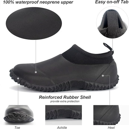 SWIFTFROG Men’s Garden Boots - Unisex Waterproof Ankle Slip-On Footwear Rubber Rain Boots for Men Women Outdoor,Camping,Gardening