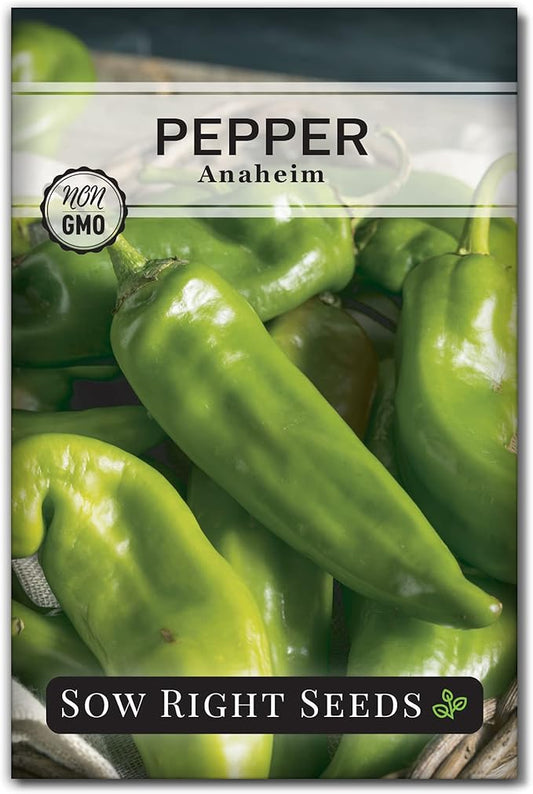 Sow Right Seeds - Anaheim Pepper Seeds for Planting - Non-GMO Heirloom Packet with Instructions to Plant an Outdoor Home Vegetable Garden - Productive and Hot Chili Peppers - Hydroponics Growing (1)