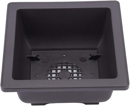 15 PCS 4.7 Inch Bonsai Training Pots, Square Plastic Plants Growing Pots, Flower Succulent Pots Container with 15 Drainage Trays for Garden, Office, Porch, Balcony, Home