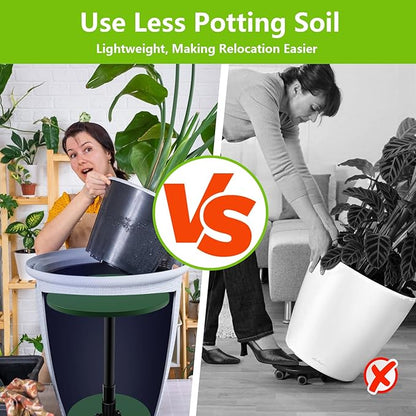 Adjustable Height Plant Risers for Inside Pots, 7.5-12" Planter Inserts for Large Pots, Planter Lift Insert for Tall Square Round Taper Planters (6" 8" 10" Base or Top)