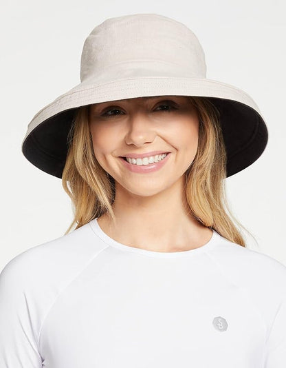 Solbari Women's Holiday Sun Hat UPF 50+ Packable UV Sun Protection Hat with Full Coverage Brim, Reversible, Adjustable Fit