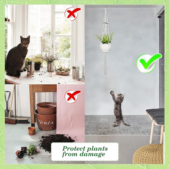 2Pack Macrame Plant Hanger for 5 to 10 Inch Plant Pots Hanging Plant Holder Handmade White Cotton Rope Flower Pot Holder Basket plant holder Suitable for Herb and Flower Indoor Outdoor Boho Home Decor