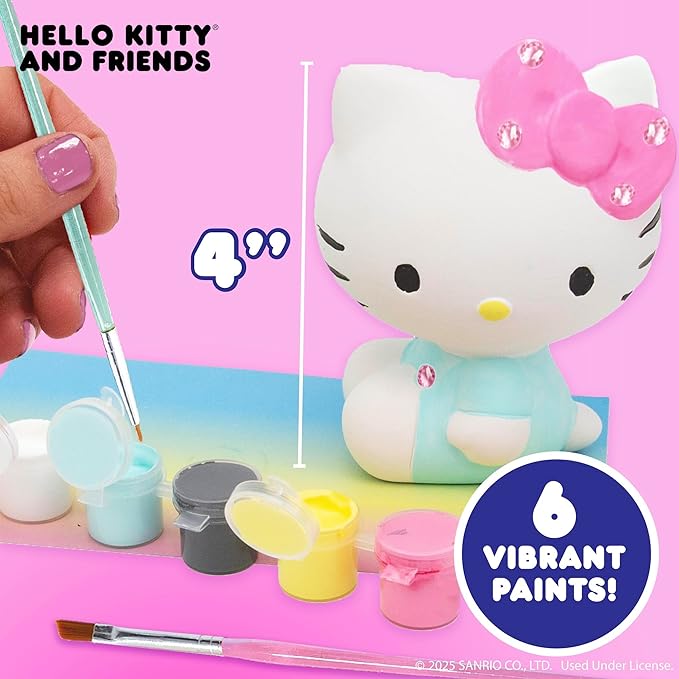 Horizon Group USA Paint Your Own Figurine Kit, DIY Art Project for Kids, Hello Kitty