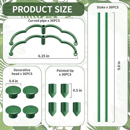 36 Pack Plant Support Stakes Sets - Versatile Plant Cages, Stackable Garden Flower Support， Small Plant Stakes for Indoor Plants,Tomato,Monstera, Peony, Hydrangea, Climbing Plants