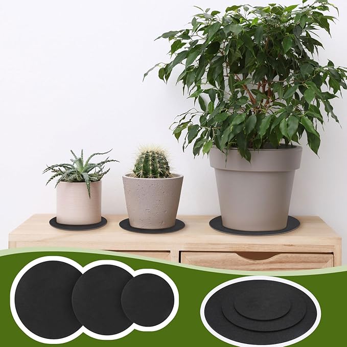 Plant Saucers for Indoors, Round Felt Plant Saucers for Gardening, Indoors& Outddor Use, Reversible Fabric Coaster Mat Absorbent Pot Saucers for Gardening Coffee & Drinks for DIY Craft Supplies(9 PCS)