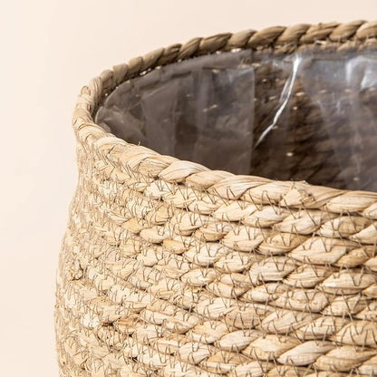 LA JOLIE MUSE Natural Seagrass Large Planter, Plant Pots Cover, Indoor Planters Flower Pots, 13.5+12+9 inch Pack 3