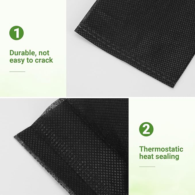 GREANER Plant Grow Bags 6.7x5.7 Inch, Non-Woven Biodegradable Plant Grow Bags for Planting, Fabric Seedling Starter Bags for Vegetable, Flower, Fruit, Saplings Tree, Home Garden Supply