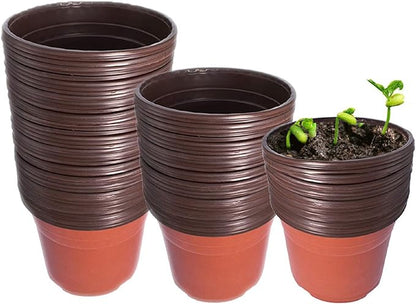 5.3" Seedling Pots Plastic Plant Pots Seedling Cups Nursery Pots Plant Container Replacement for Seeds Germination, Seedlings Growing, Succulents Planting, Seeds Starting 100 Pcs