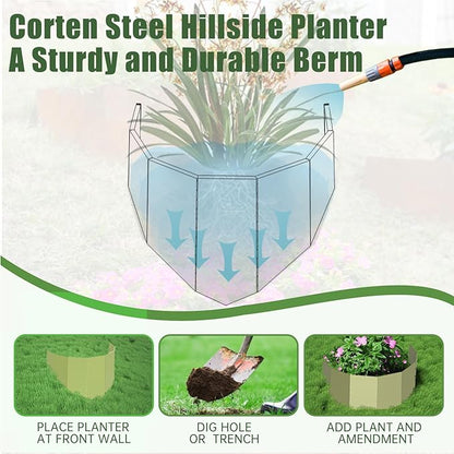 Decoroca Hillside Planter for Slope - Innovative & Durable Terrace-Style Planters for Slope Gardening - Prevent Soil Erosion, Beautify Hillsides & Landscapes (40" W x 14" H/Set of 2)