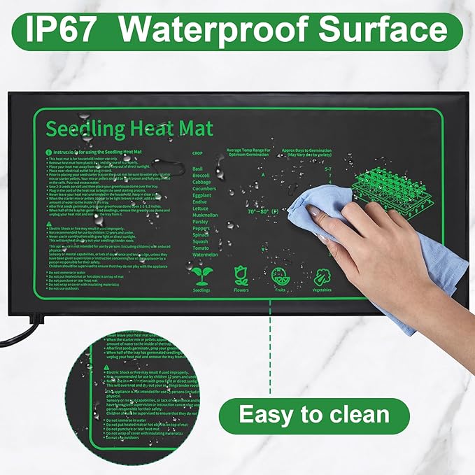 Ganeen 8 Pack Plant Seedling Heat Mat for Seed Starting Germination Grow Heating Pad 10 x 20.75 Inch Waterproof Hydroponic Warming Mat Bulk for Indoor Home Gardening Greenhouse Seed Starter