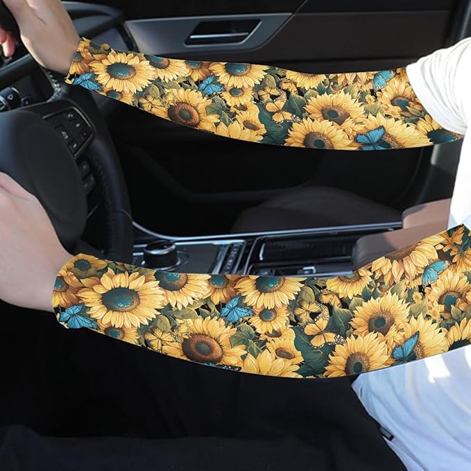 Binienty Unisex Arm Sleeves for Driving, Golf, Cycling, Sports, UV Protector Cooling Arm Sleeves Cover
